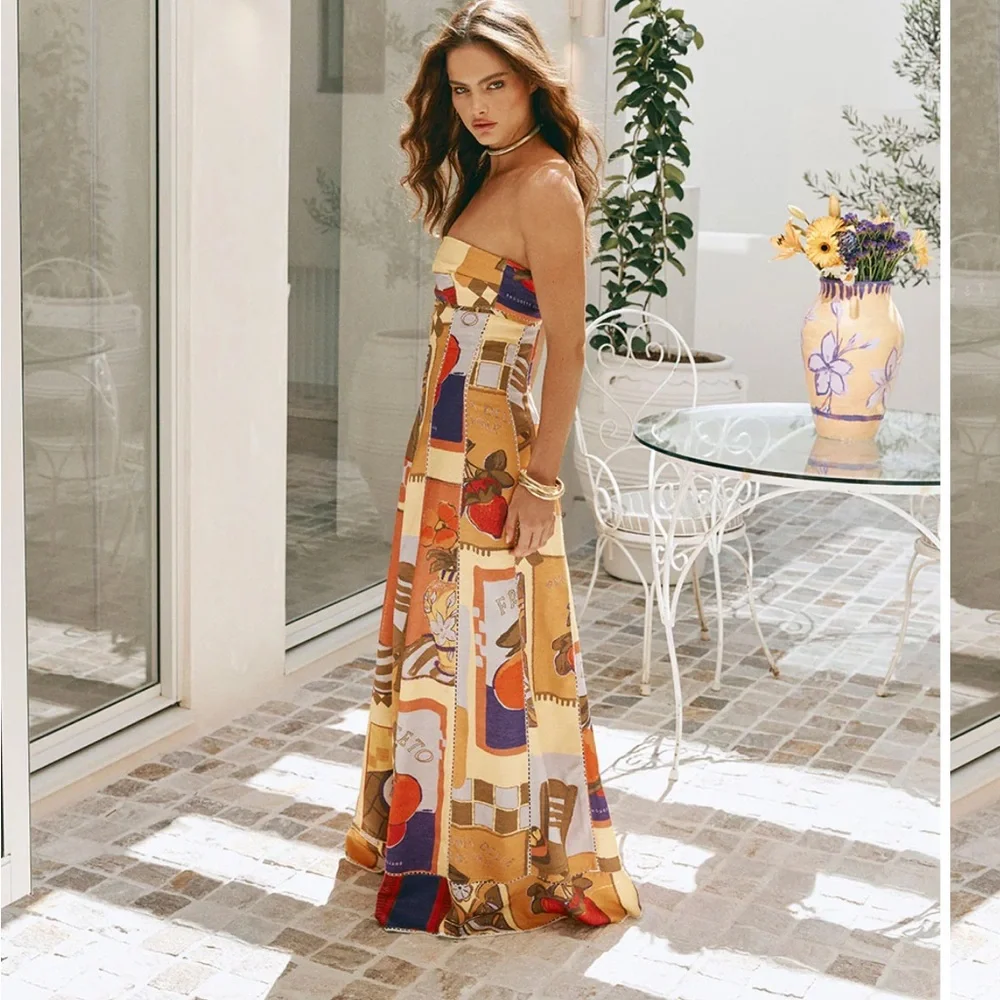 Zaco Sabo skirt Antonella dress Colorful Geometric Maxi Dress - Picture 3 of 4